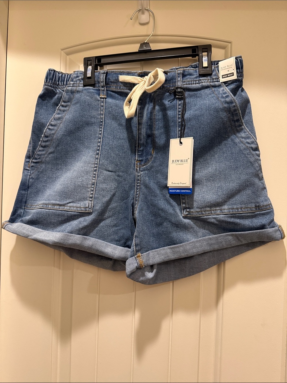 Judy Blue Medium Wash Drawstring Denim Shorts Size XL